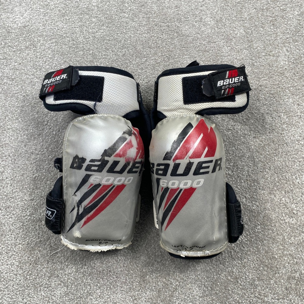 Bauer EP 6000 Elbow Pads Small Silver Black Red Dome Technology Hockey Gear